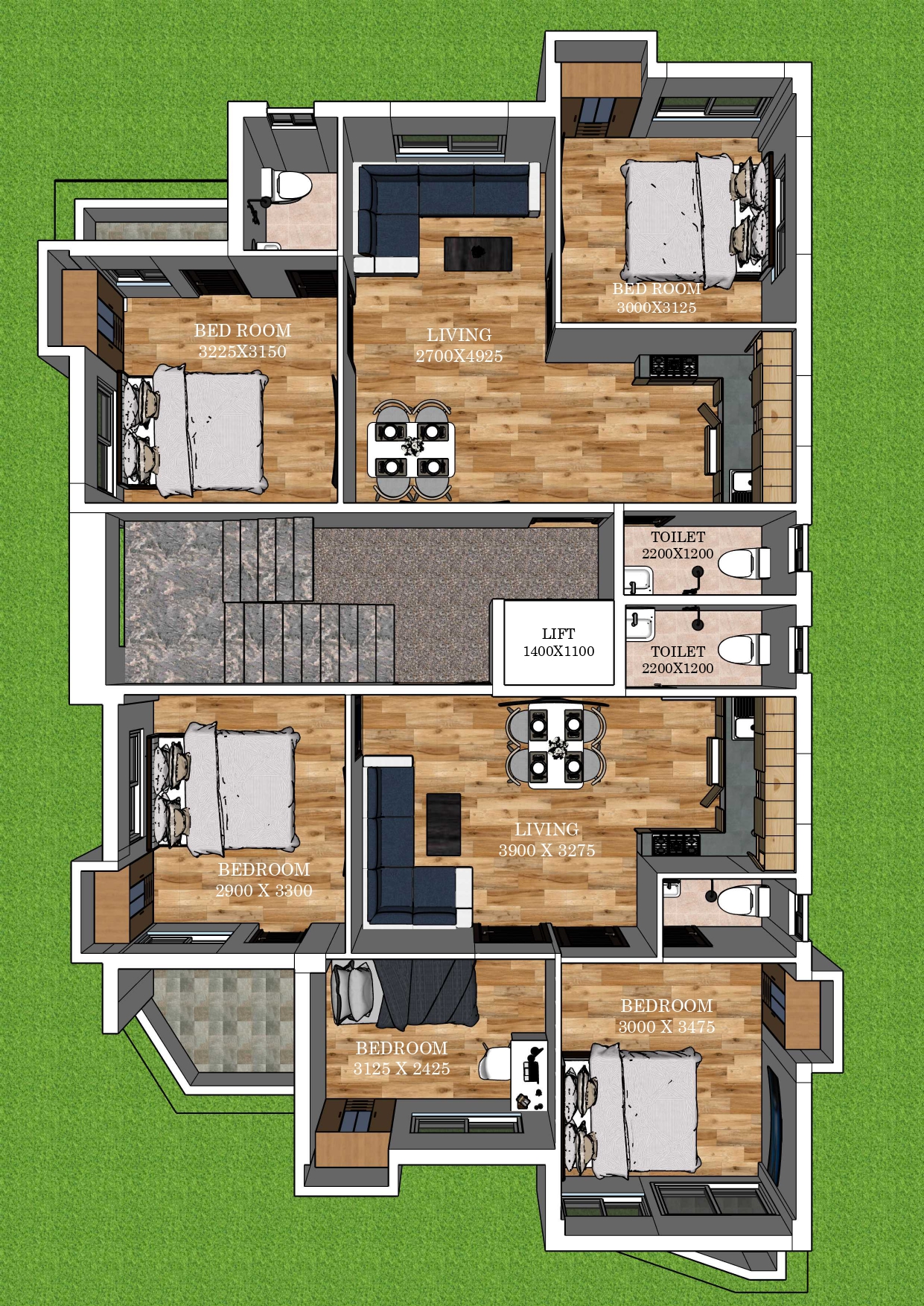 Joka,Diamond Park,Anandam Apartment,962sqft,3BHK (PA503)