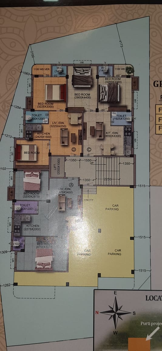 Behala Raidighi,Prapti Apartment,1052sqft,3BHK (PA134)