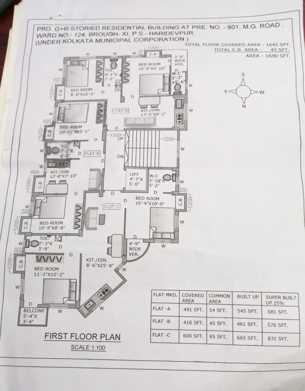 Thakurpukur,Pragatipally,M.G.Road,2BHK (OA180)