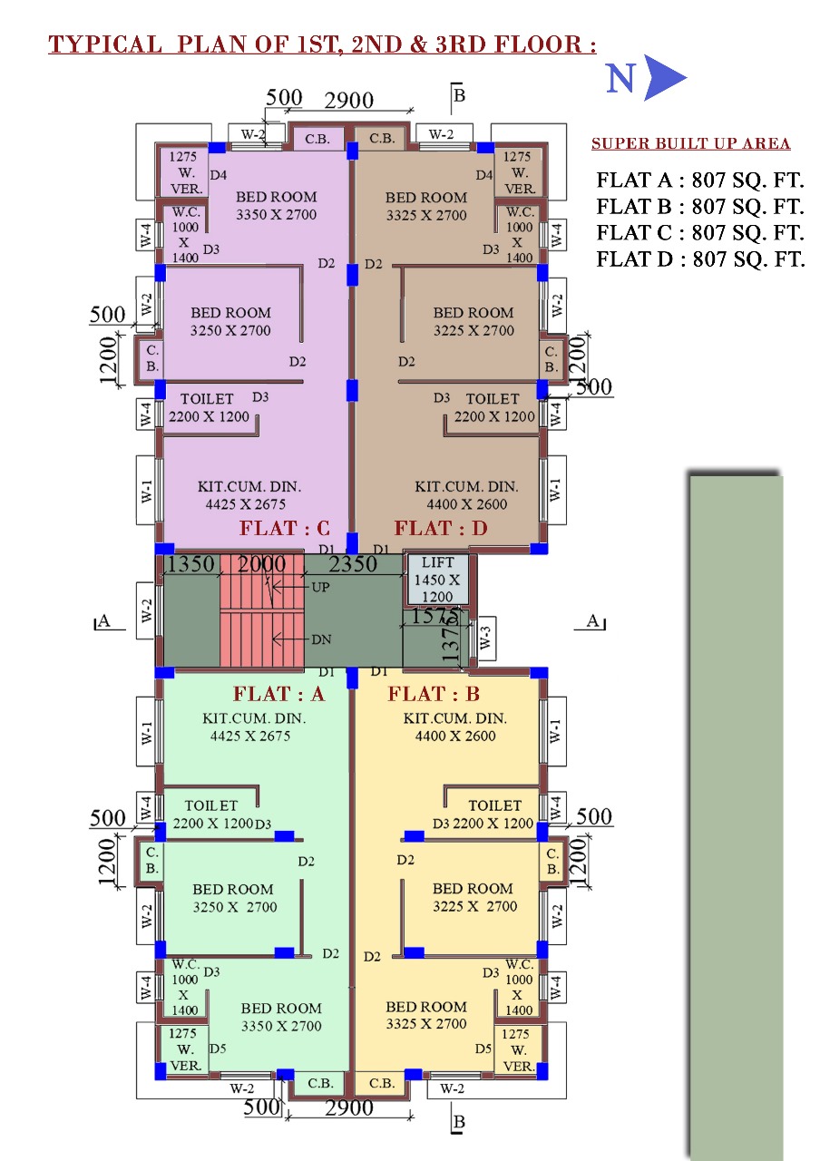 Behala Chowrasta Pearabagan,Fakir Para Road,Nivedita Enclave,807sqft,2BHK (PA190)
