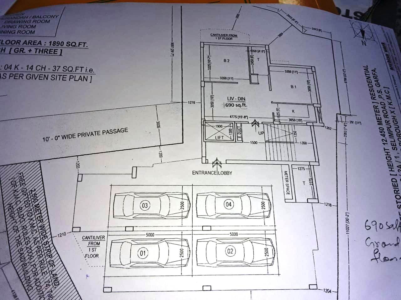 Ballygaunge,Dover Lane,Spandan Jasmine Apartment,1150sqft,3BHK (PA104)