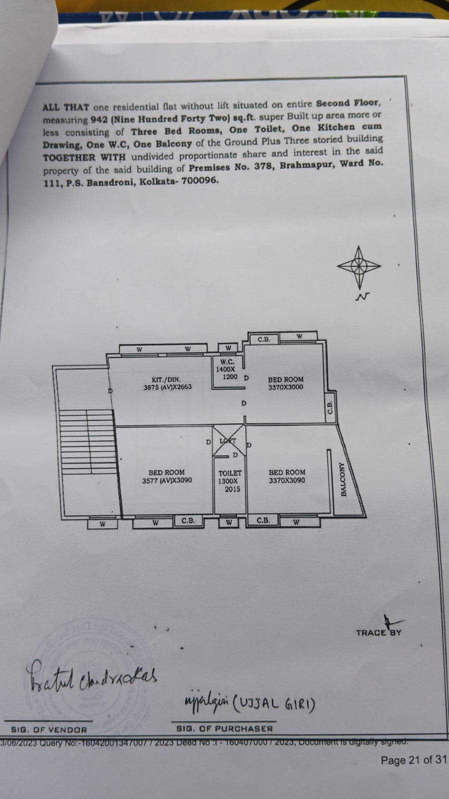 Brahmapur,942sqft,3BHK (OA407)