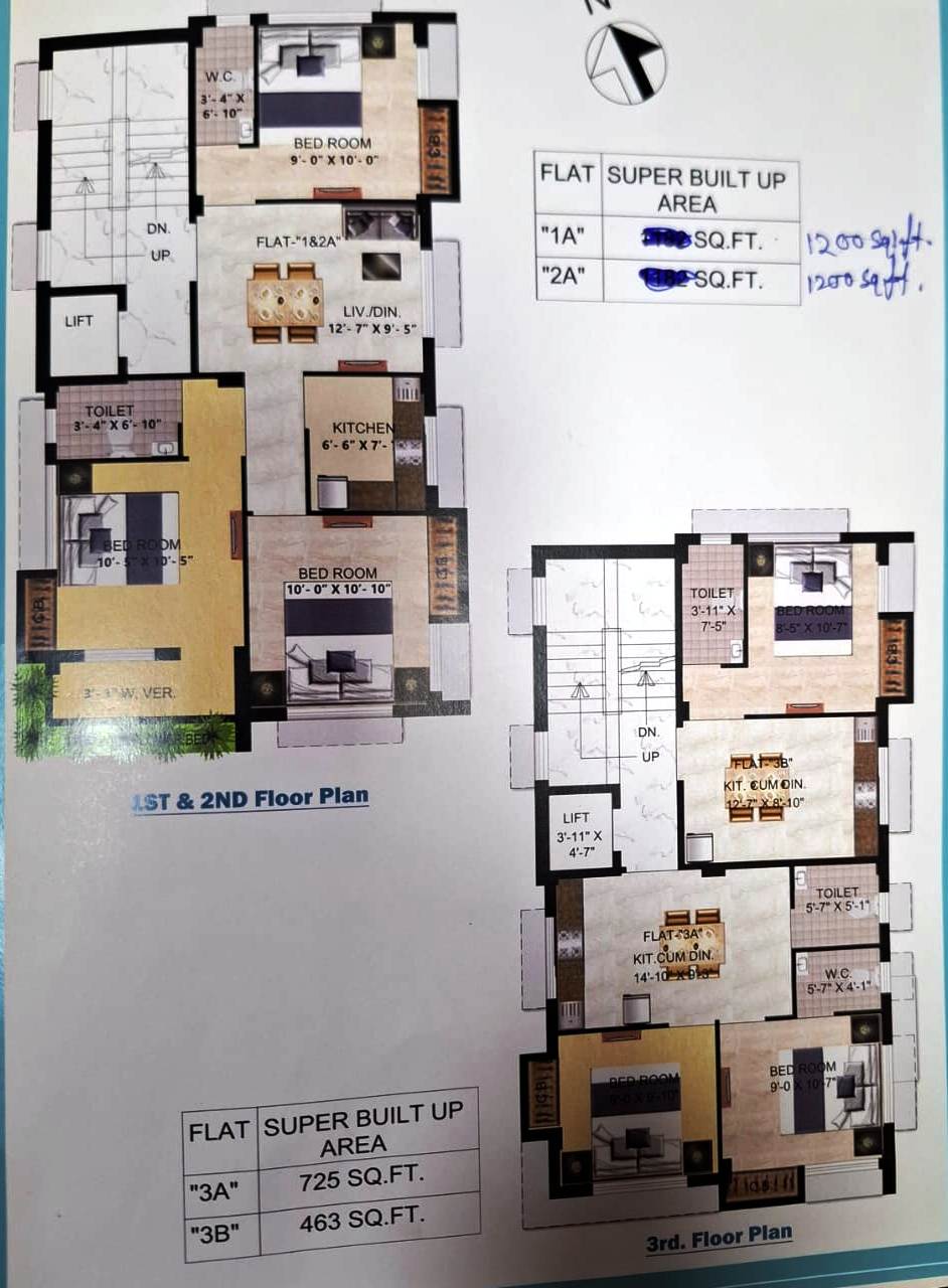 Behala Sakherbazar,Bhuban Mohan Roy Rd,Barnali Apartment,1200sqft,3BHK (PA76)